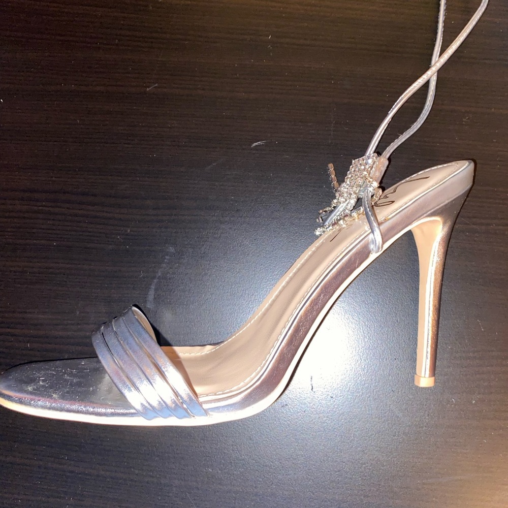 Lulus Silver Lace Up Heels
